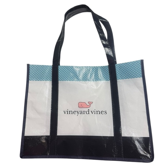 Vineyard Vines Navy and White Reusable Shopping Tote Bag - Picture 2 of 4